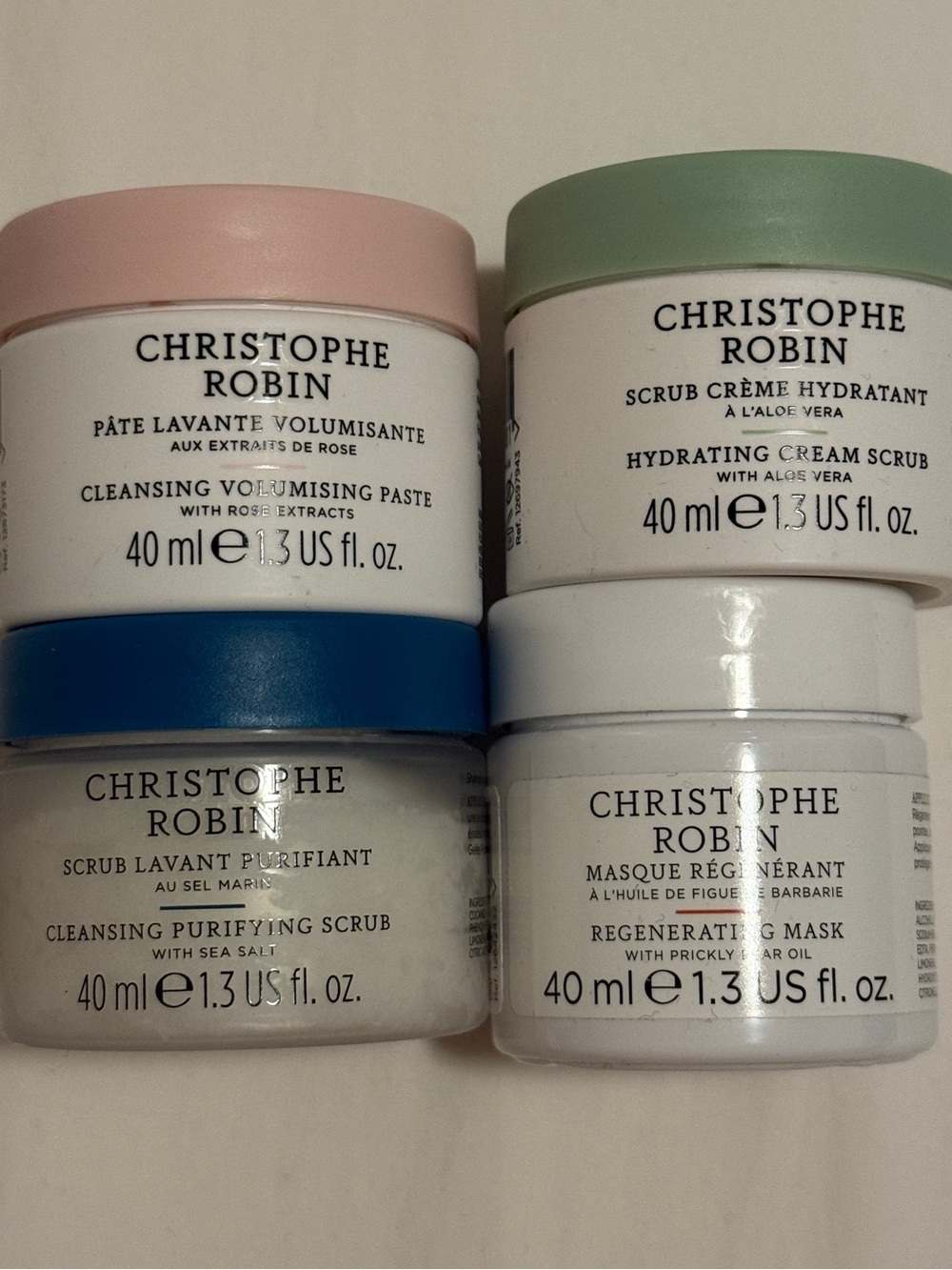 Christophe Robin Haircare Shampoo Scalp Scrub Mask Bundle Set of 4